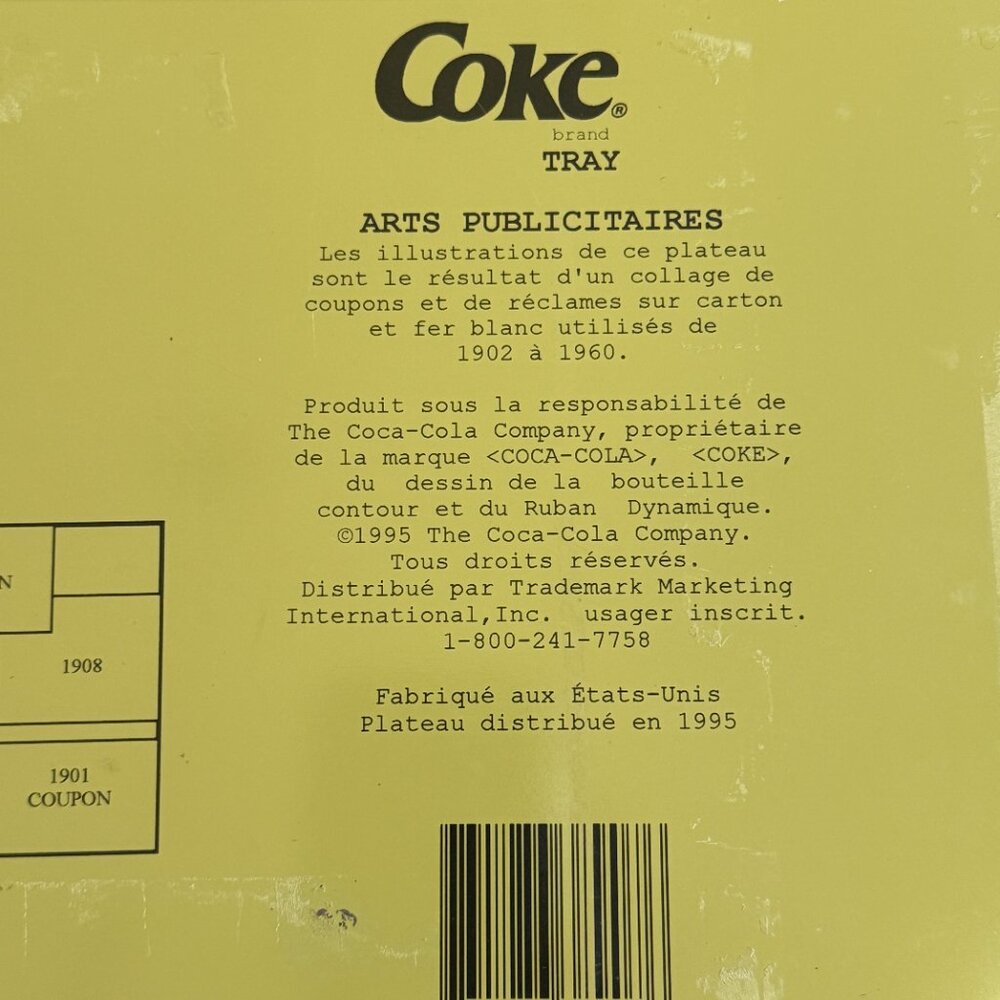 1995 Black Metal Coca Cola Tray Featuring a Collage of Vintage Advertisements - Picture 9 of 13